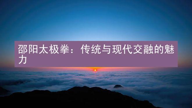 邵阳太极拳：传统与现代交融的魅力