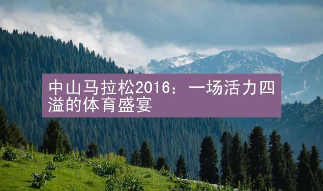 中山马拉松2016：一场活力四溢的体育盛宴