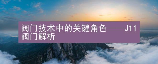 阀门技术中的关键角色——J11阀门解析