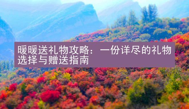 暖暖送礼物攻略：一份详尽的礼物选择与赠送指南