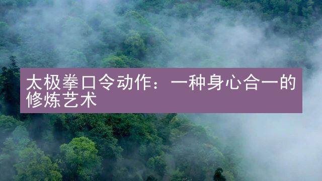 太极拳口令动作：一种身心合一的修炼艺术