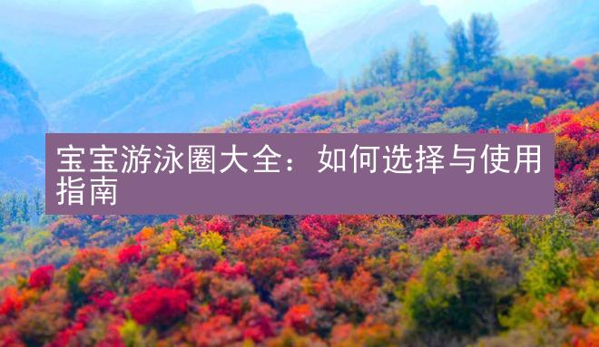 宝宝游泳圈大全：如何选择与使用指南