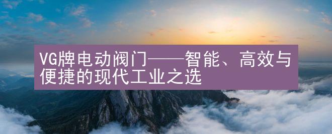 VG牌电动阀门——智能、高效与便捷的现代工业之选